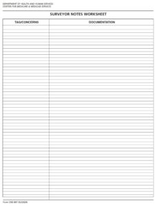 CMS 807 – Surveyor Notes Worksheet | CMS Forms