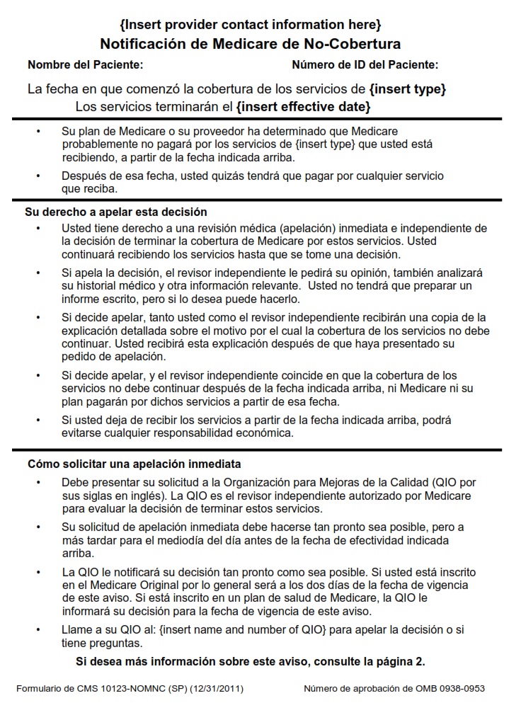 CMS 10123 - Page 1 (Spanish)