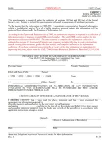 CMS 339 – PROVIDER COST REPORT REIMBURSEMENT QUESTIONNAIRE | CMS Forms