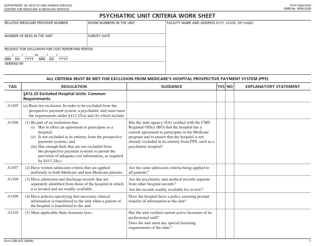 CMS 437 - Page 1